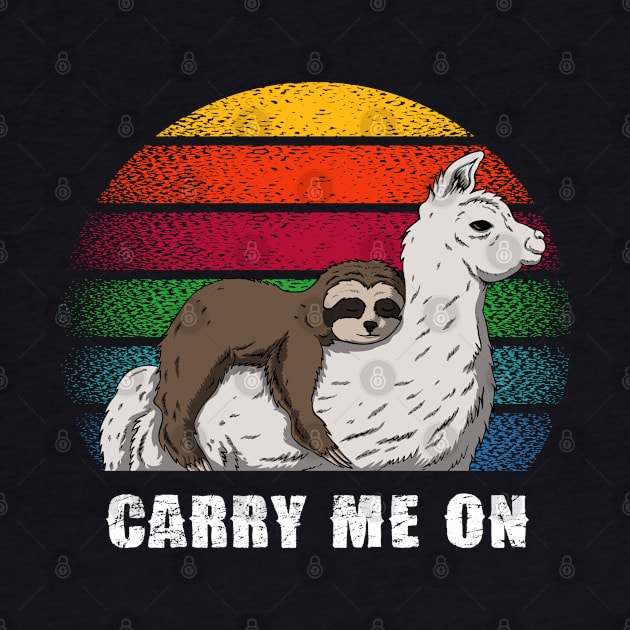 CARRY ME ON-  LLAMA & SLOTH by Pannolinno